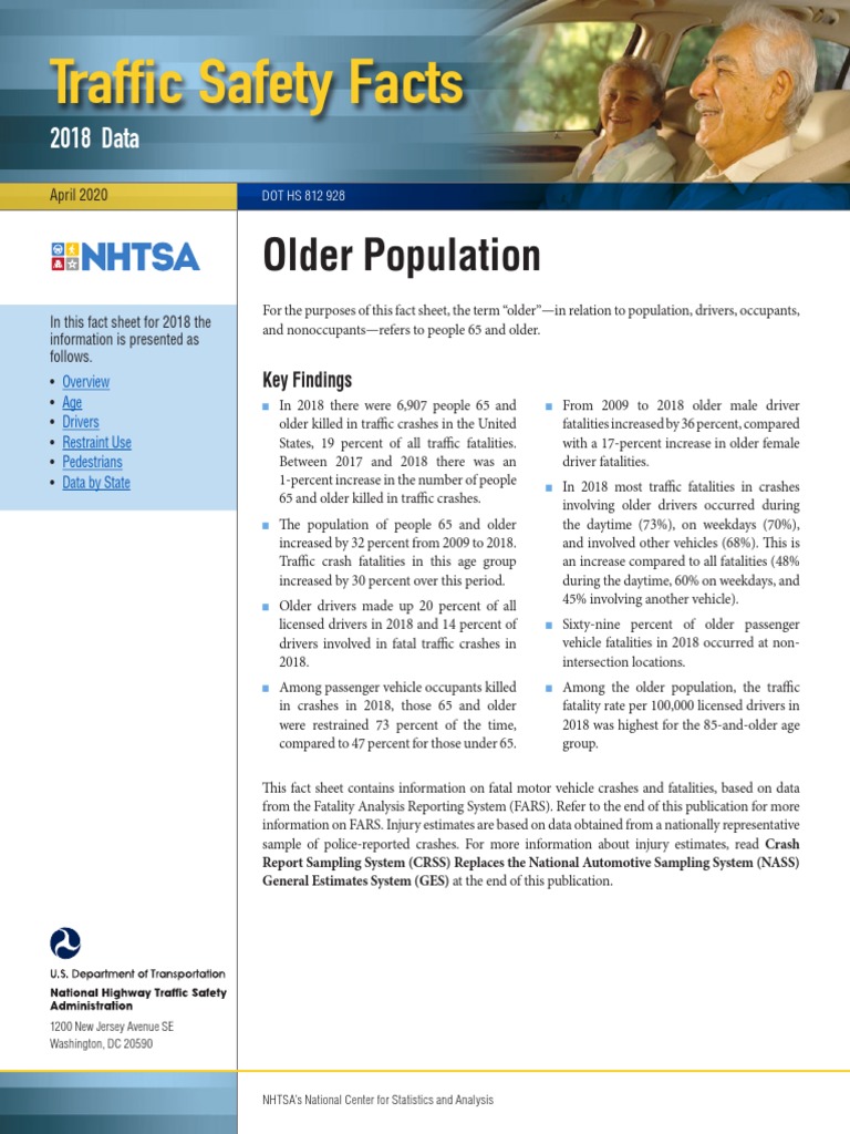 2018 Traffic Safety Facts for Older Adults | PDF | Traffic Collision ...