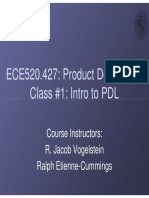 ECE520.427: Product Design Lab Class #1: Intro To PDL Class #1: Intro To PDL