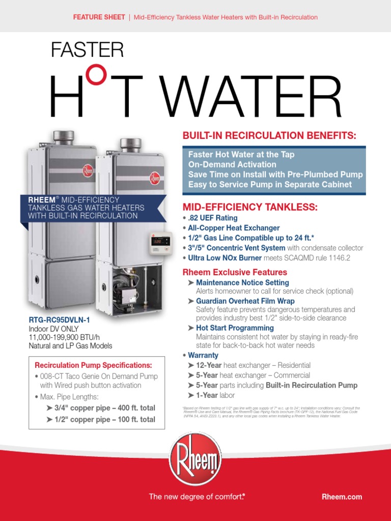 TK-RC95 - Rev1 - 1211 Specs | PDF | Water Heating | Heat Transfer