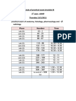Schedule of Practical Exam