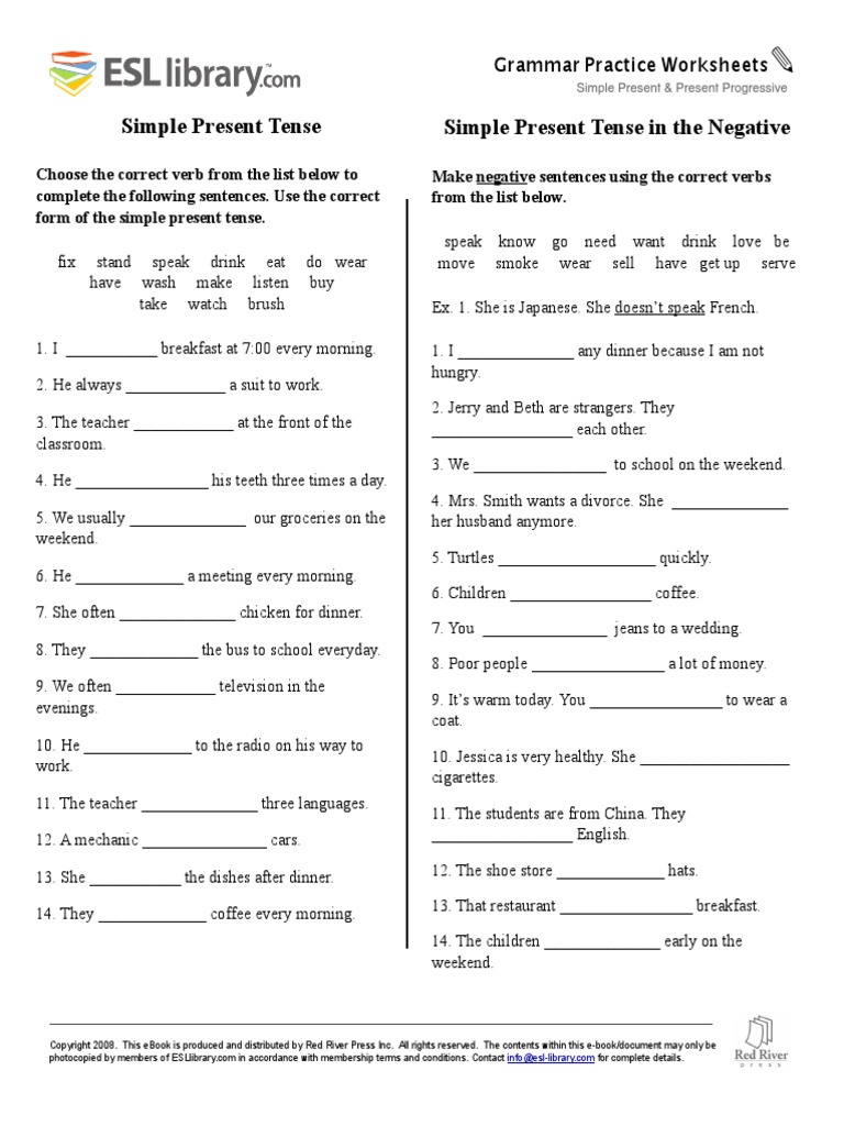 Present Simple Negative and Interrogative | PDF | Morphology | E Books
