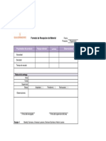 Formato de Recepción de Material - Pegamento