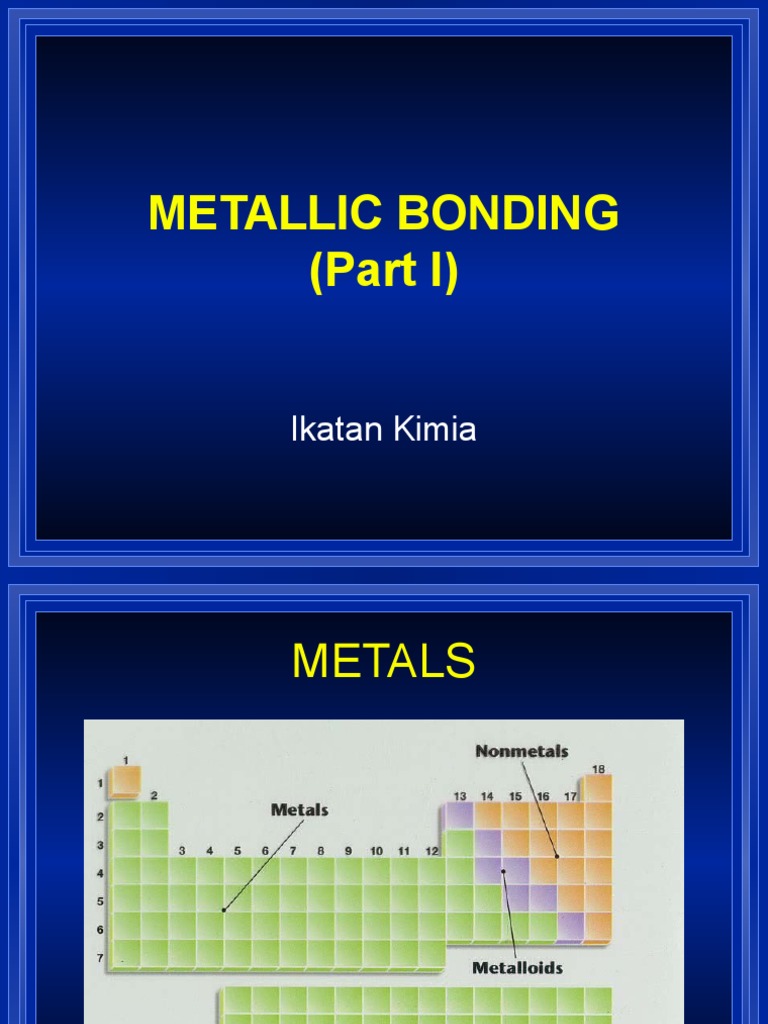 METALLIC BONDING (Part I) | PDF | Ductility | Metals