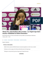 María Pry, Entrenadora Del Levante - La Supercopa Dará Mucha Visibilidad Al Fútbol Femenino