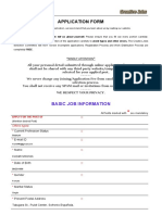 Application Form: Basic Job Information