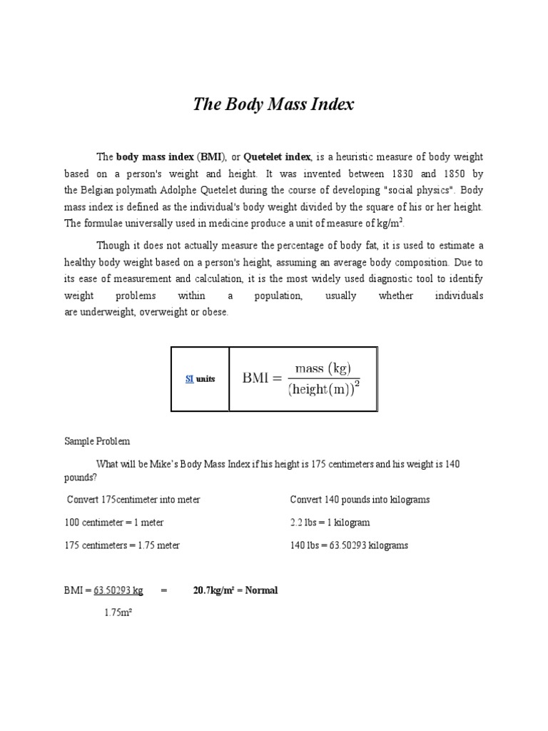 Understanding Body Mass Index (BMI) | PDF | Nutrition | Body Mass Index