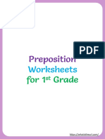 Preposition Worksheets For 1st Grade 1