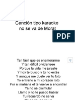 Canción Tipo Karaoke Manuel Morales