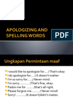 Apologizing and Spelling Words