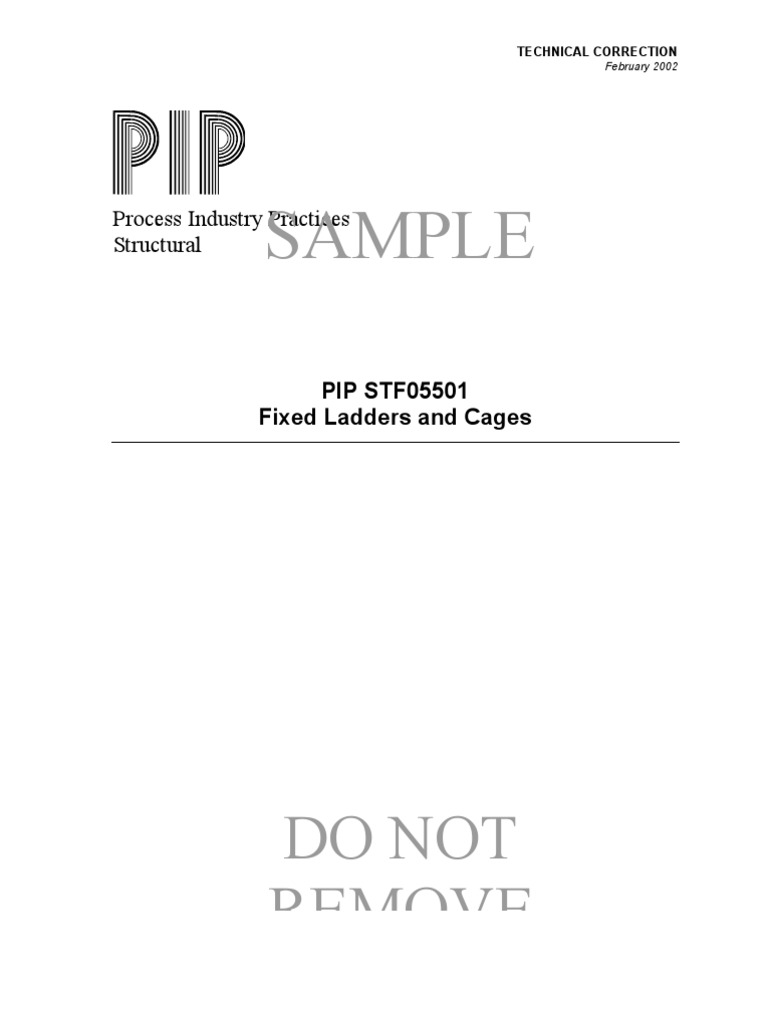 Fixed Ladders and Cages - Sample - PIP | PDF | Specification (Technical ...