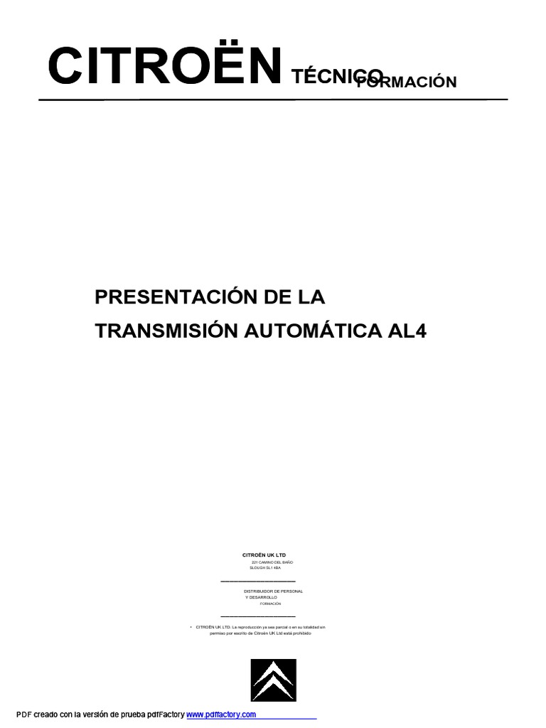 AL4 Caja | PDF | Transmisión automática | Transmisión (Mecánica)
