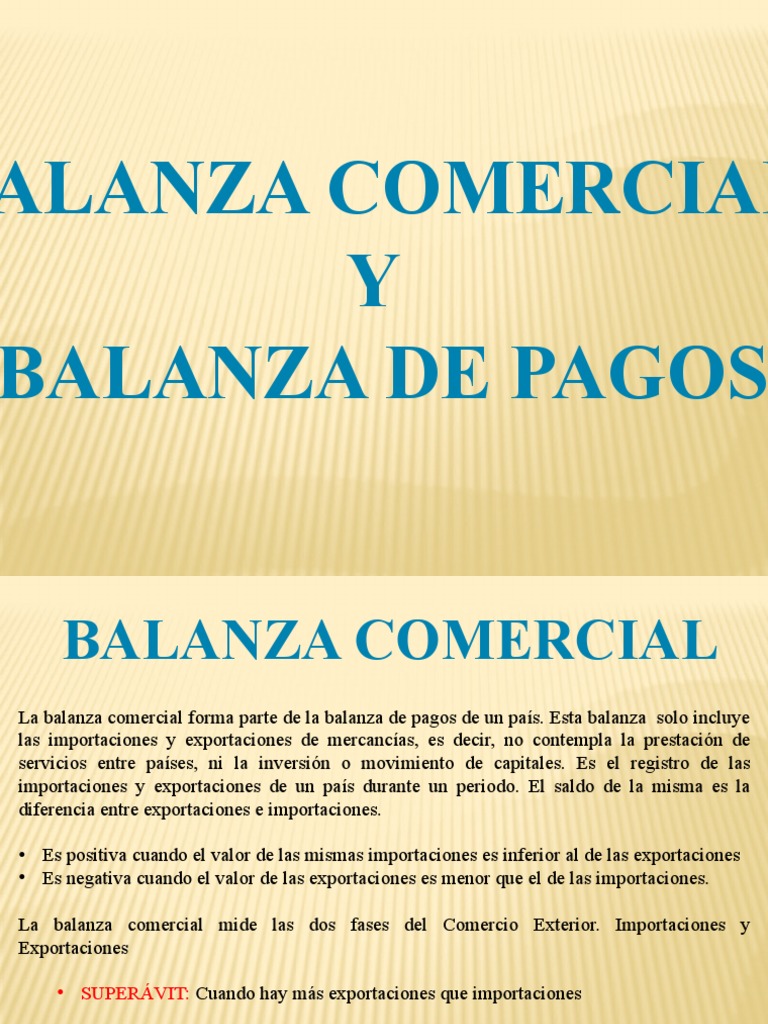 Balanza Comercial y Balanza de Pagos | PDF | Balance de pagos | Balanza  comercial