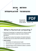 Numerical Method & Interpolation Techniques