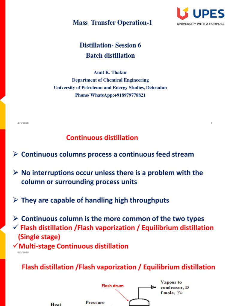 Distillation - Session 6 | PDF | Distillation | Physical Chemistry