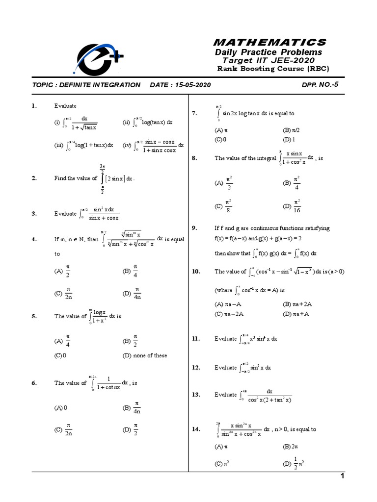 Mathematics: Daily Practice Problems | PDF | Mathematical Analysis ...