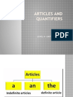 Articles and Quantifiers: Level 4-Unit 9 Nature