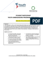 Youth Ambassadors - Inbound Student Application - 2020 PDF