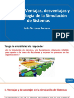 Sesión 3: Ventajas, Desventajas y Metodología de La Simulación de Sistemas