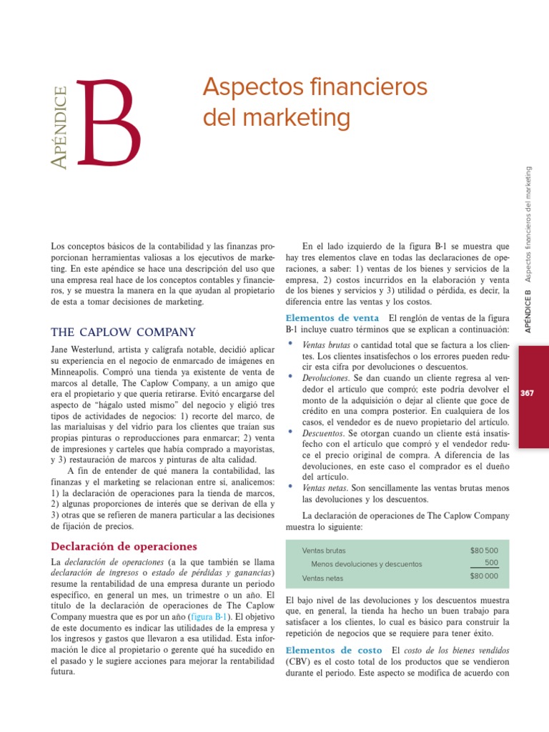 Anàlisis Financiero en El Marketing. Roger Kerin y Steve Hartley. 13va