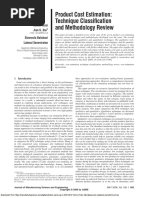 Product Cost Estimation: Technique Classification and Methodology Review