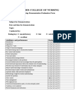 Lourdes College of Nursing: Teaching Demonstration Evaluation Form