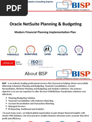 NetSuite PBCS Implementation & Advance Planning