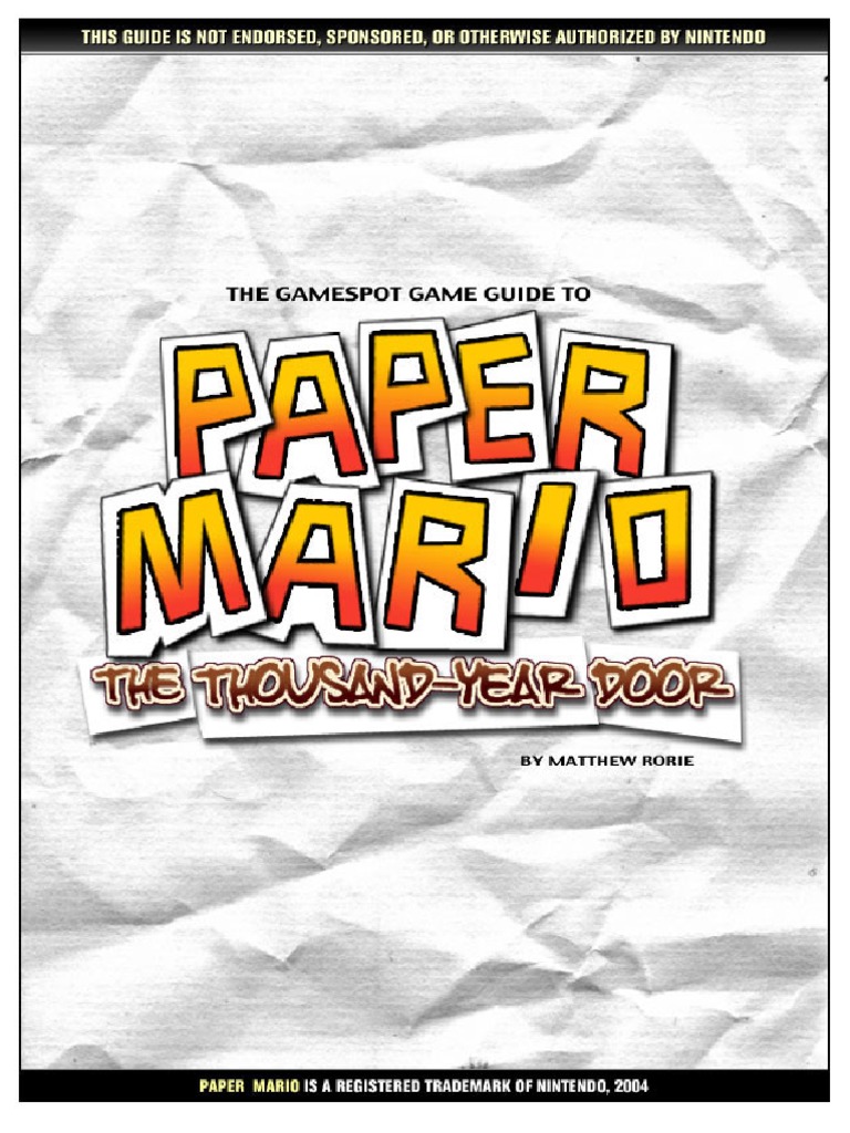 Paper Mario Guide Pdf: Paper Mario Power Strategy Guide – FGIY