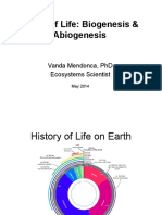 Origin of Life: Biogenesis & Abiogenesis: Vanda Mendonca, PHD Ecosystems Scientist