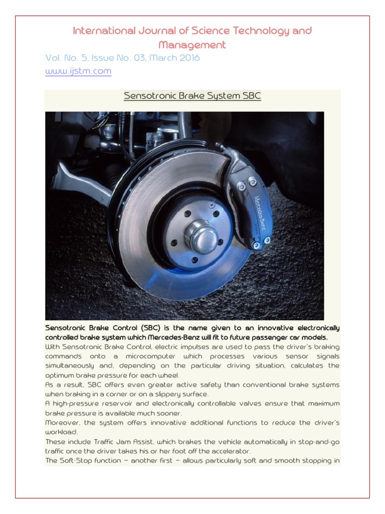 Sensotronic Brake System SBC PDF