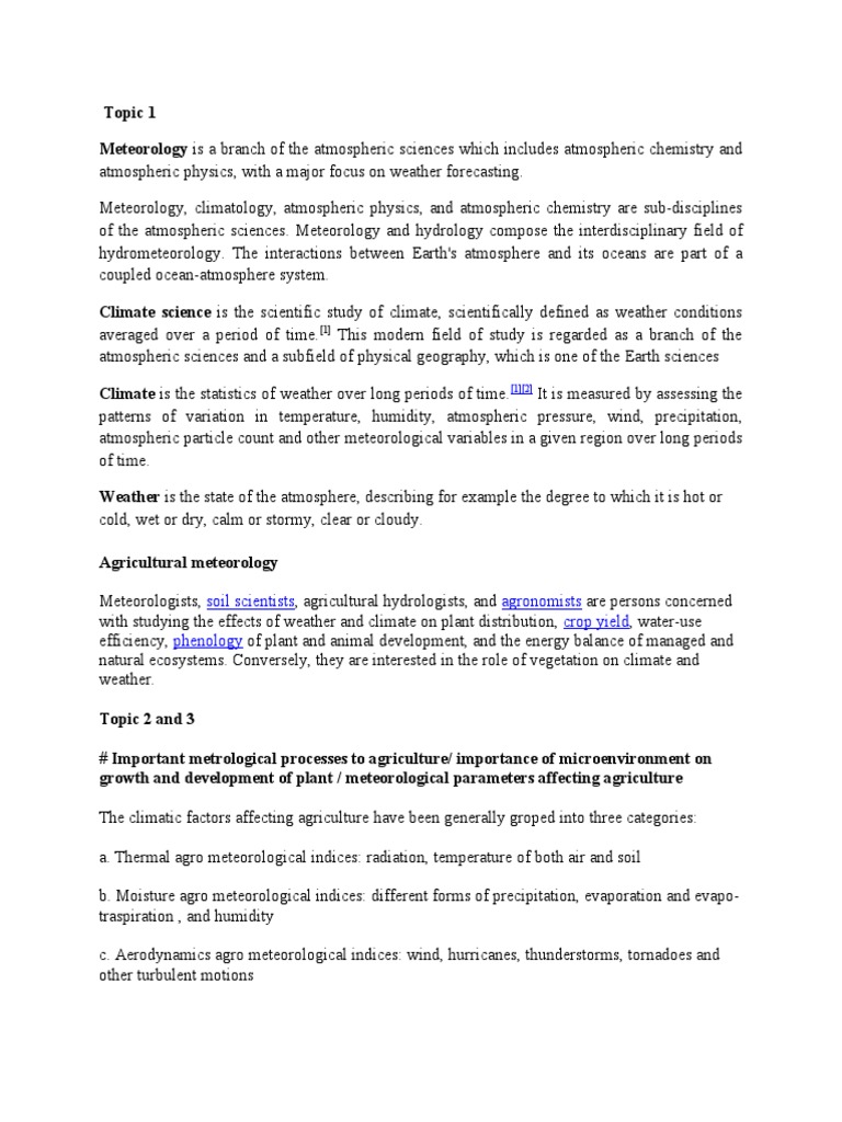 Agro-Meteorology For BSC Agriculture Students | PDF | Greenhouse Effect ...