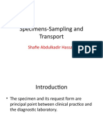 Specimens-Sampling and Transport