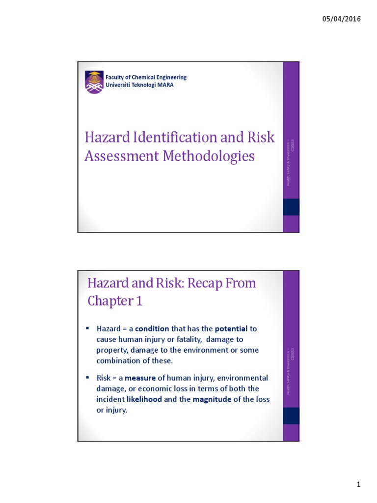Chapter 3 Pdf Risk Hazards