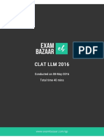 Clat LLM 2016 Clat LLM 2016: Conducted On 08-May-2016 Total Time 40 Mins