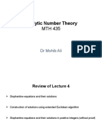Analytic Number Theory: DR Mohib Ali