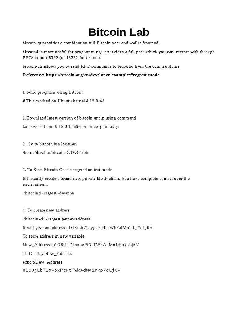 Bitcoin CLI & RPC Guide | PDF | Bitcoin | Computer Networking