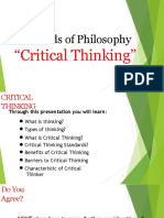 Methods of Philosophy: "Critical Thinking"