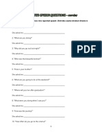 Reported Speech Questions Exercises