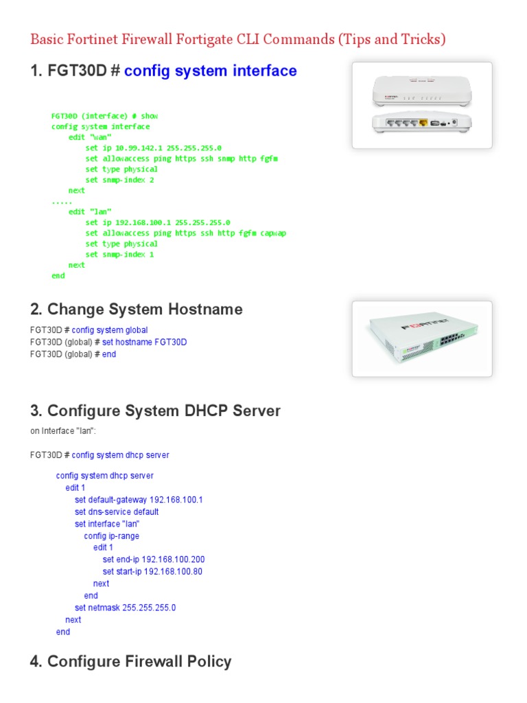 Network Security Memo Basic Firewall Fortigate CLI Commands