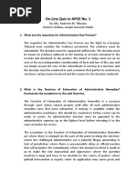 On-Line Quiz in APOE No. 1: 1. What Are The Requisites For Administrative Due Process?