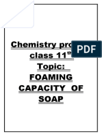 Chemistry Project Class 11 Topic: Foaming Capacity of Soap