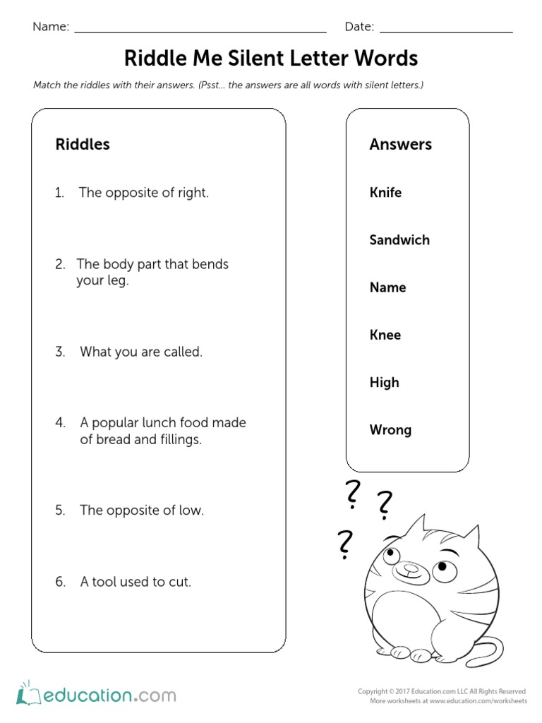 Riddle Me Silent Letter Words PDF | PDF