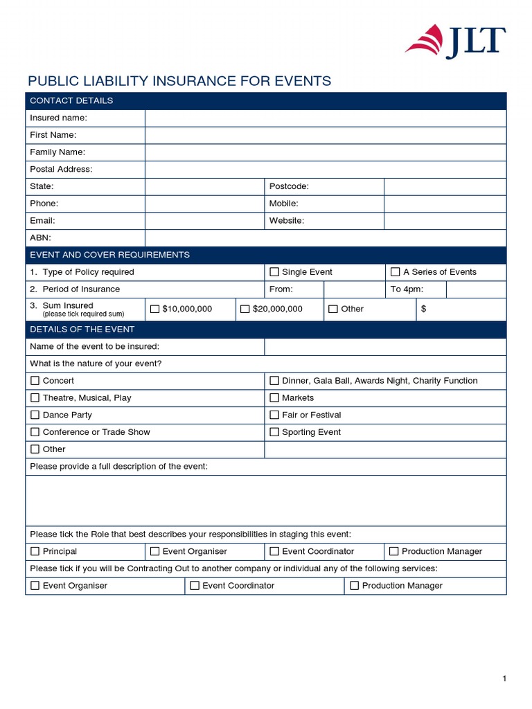 Public Liability Insurance for Events | PDF | Insurance | Privacy Policy