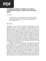 Assessing Intercultural Competence in Language Learning and Teaching