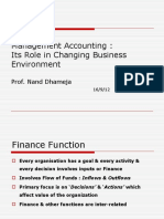 Management Accounting Role in Changing Business