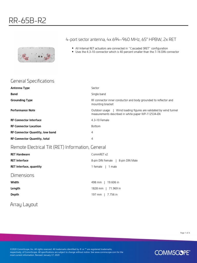 RR-65B-R2 Product Specification | PDF | Antenna (Radio) | Decibel