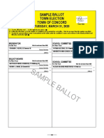 Sample Ballot: Town Election Town of Concord