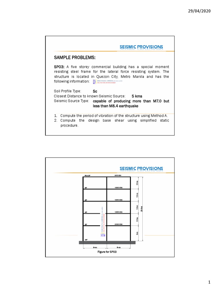 Seismic Design Calculations Guide | PDF | Seismology | Solid Mechanics