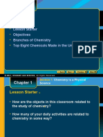 Preview: Lesson Starter Objectives Branches of Chemistry Top Eight Chemicals Made in The United States