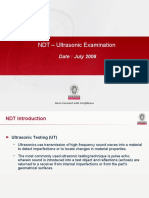 NDT - Ultrasonic Examination: Date: July 2008