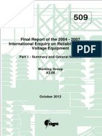 509 International Enquiry on Reliability of High Voltage Equipment Part 1 - Summary and General Matters